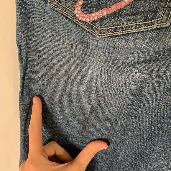 Harley Davidson Jeans Women's 8 Tall Medium Wash Denim Bedazzled Mid Rise Cotton - Picture 8 of 11